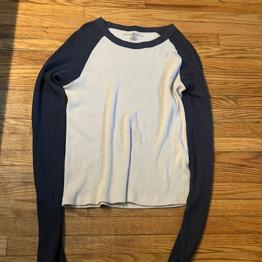 long sleeve blue and white brandy melville t shirt perfect condition
